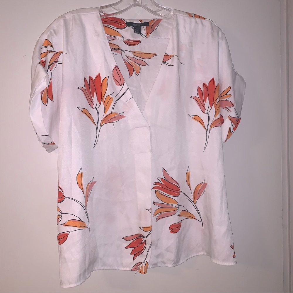 Satin V neck Blouse